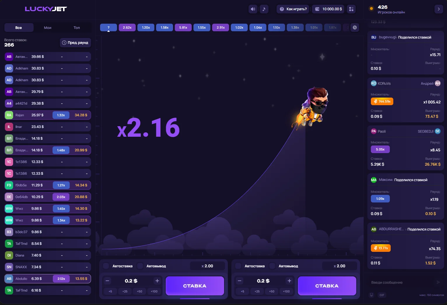 Краш игра Lucky Jet